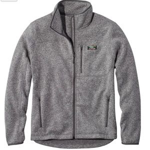 LL BEAN Fleece Heather Grey Mens jacket medium